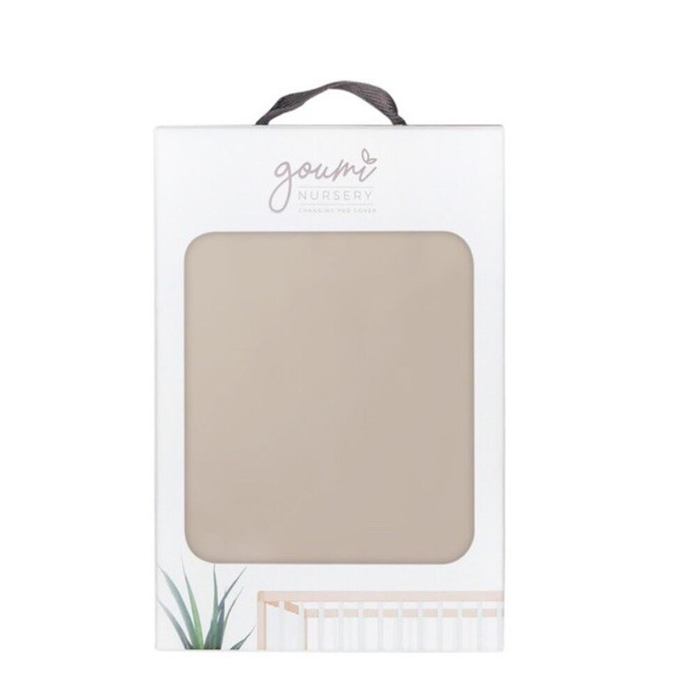 Goumi Baby Nursery Changing Pad Cover Bamboo‎ Organic Cotton Sandstone Tan Beige